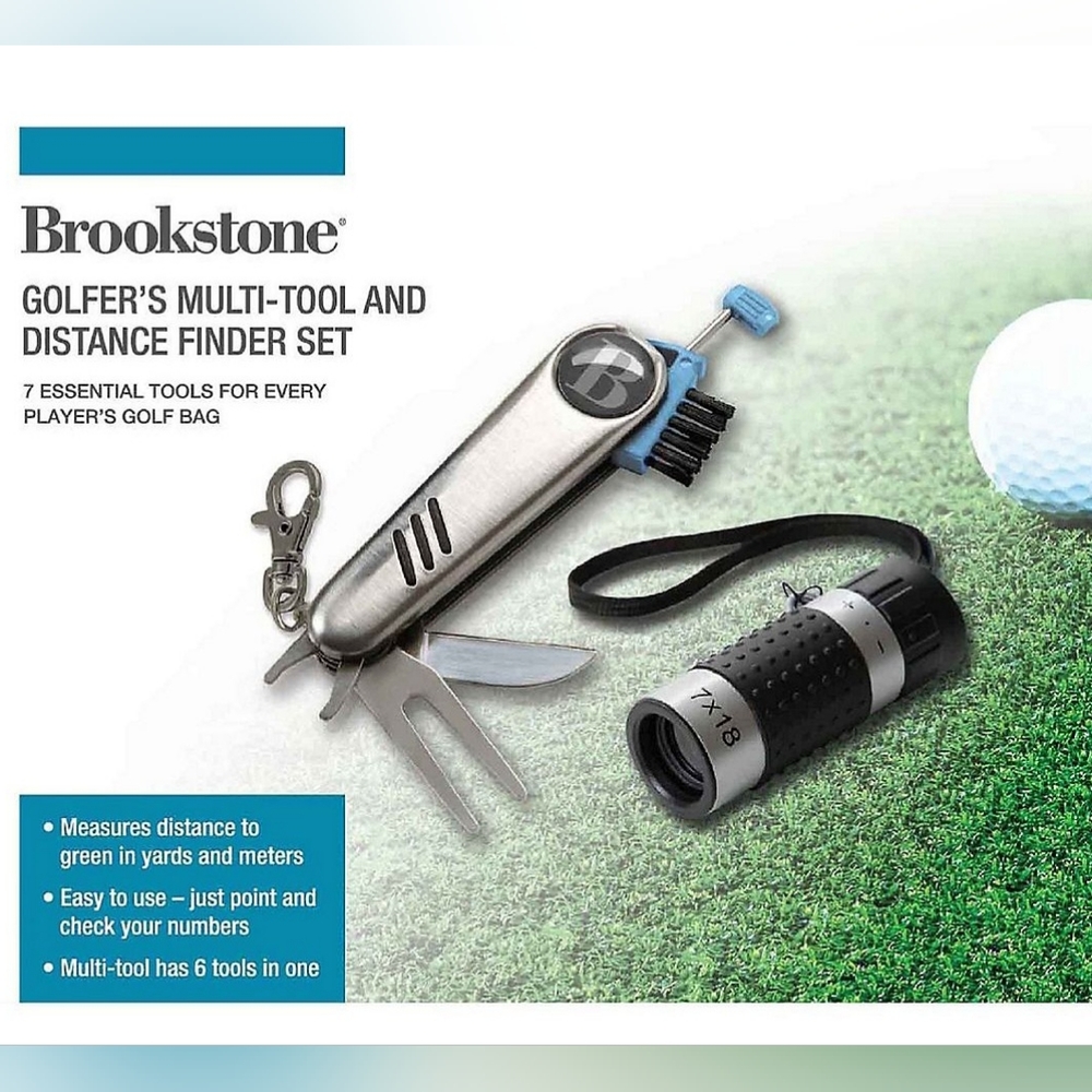 Brookstone Golfer's Multi-Tool and Distance Finder Set